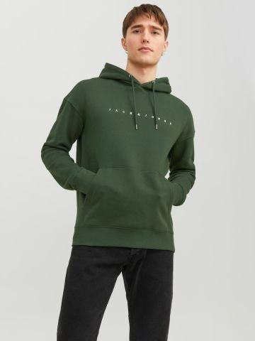 Jack Jones JJEstar Erkek Sweat - Koyu Yeşil - 12233972