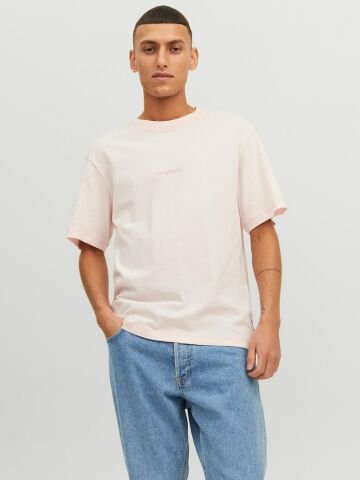 Jack & Jones Jorfaded Erkek Bisiklet Yaka Tişört Pembe 12234809