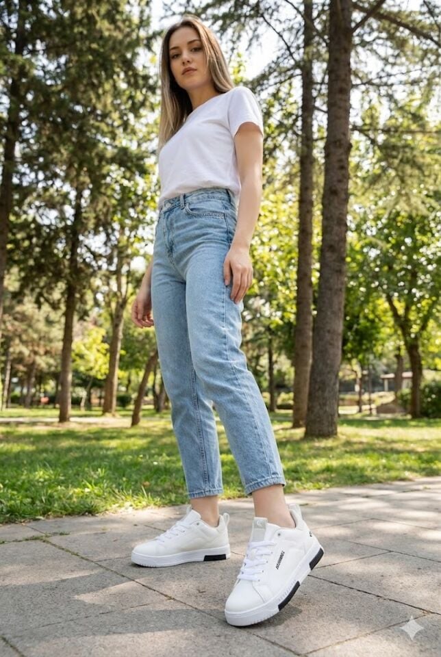 HML ACNE  UNİSEX SPOR AYAKKABI BEYAZ/SİYAH 900238-9124