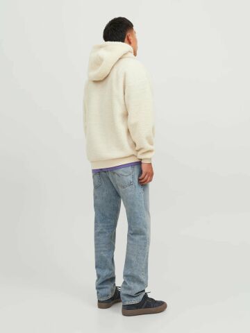 Jack Jones Jorvesterbro Teddy Kapüşonlu Erkek Pelüş Sweatshirt-bej 12249364