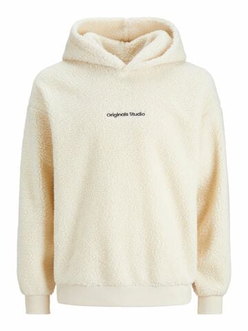 Jack Jones Jorvesterbro Teddy Kapüşonlu Erkek Pelüş Sweatshirt-bej 12249364
