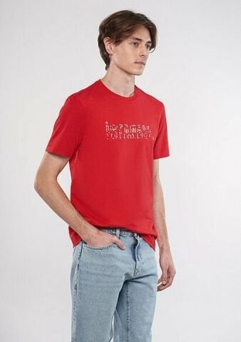 Mavi İstanbul Baskılı Kırmızı Tişört-M067115-35686