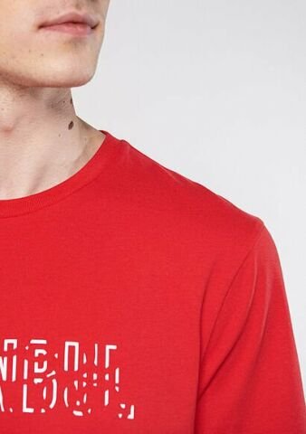 Mavi İstanbul Baskılı Kırmızı Tişört-M067115-35686