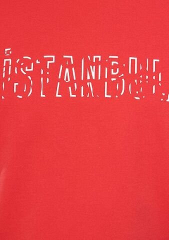 Mavi İstanbul Baskılı Kırmızı Tişört-M067115-35686