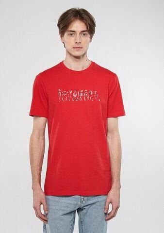 Mavi İstanbul Baskılı Kırmızı Tişört-M067115-35686