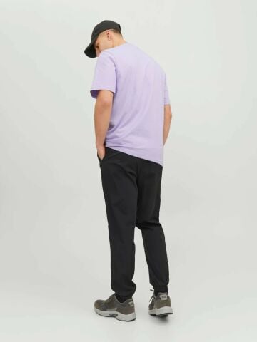 Jack Jones JCowater Overlay Tee SS Crew Neck Erkek Tişört Lila 12235293