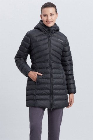Skechers W Essentil Maxi Lenght Hooded Jacket Kadın Uzun Mont