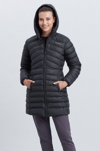 Skechers W Essentil Maxi Lenght Hooded Jacket Kadın Uzun Mont