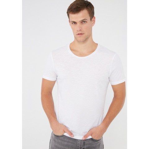 Mavi Beyaz Basic Tişört 064681-620