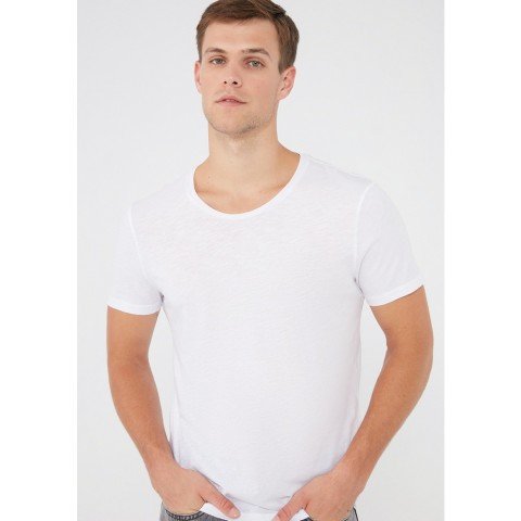 Mavi Beyaz Basic Tişört 064681-620