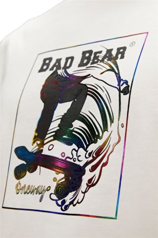 Bad Bear Oneway Erkek Baskılı Tişört - 23.01.07.037 beyaz