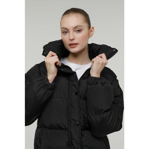 Kinetix Serena Coat 2pr Kadın Uzun Kaban W-SN2060-Siyah