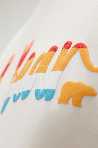 Bad Bear Manuscrıpt Crewneck Erkek Beyaz Sweat - 23.02.12.016